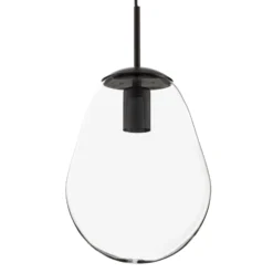 Lámpara colgante Pear S con pantalla de cristal, negro