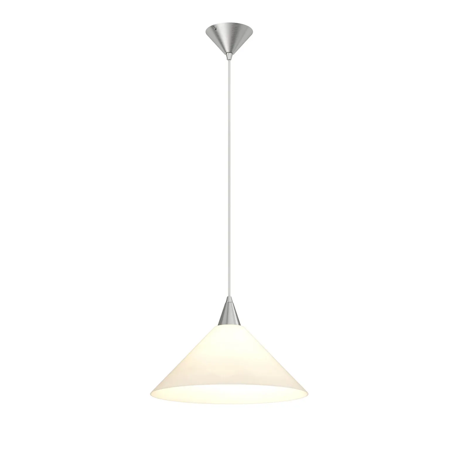 Lámpara colgante Petra de Lindby, blanca, cristal, Ø 40 cm, cono, E27