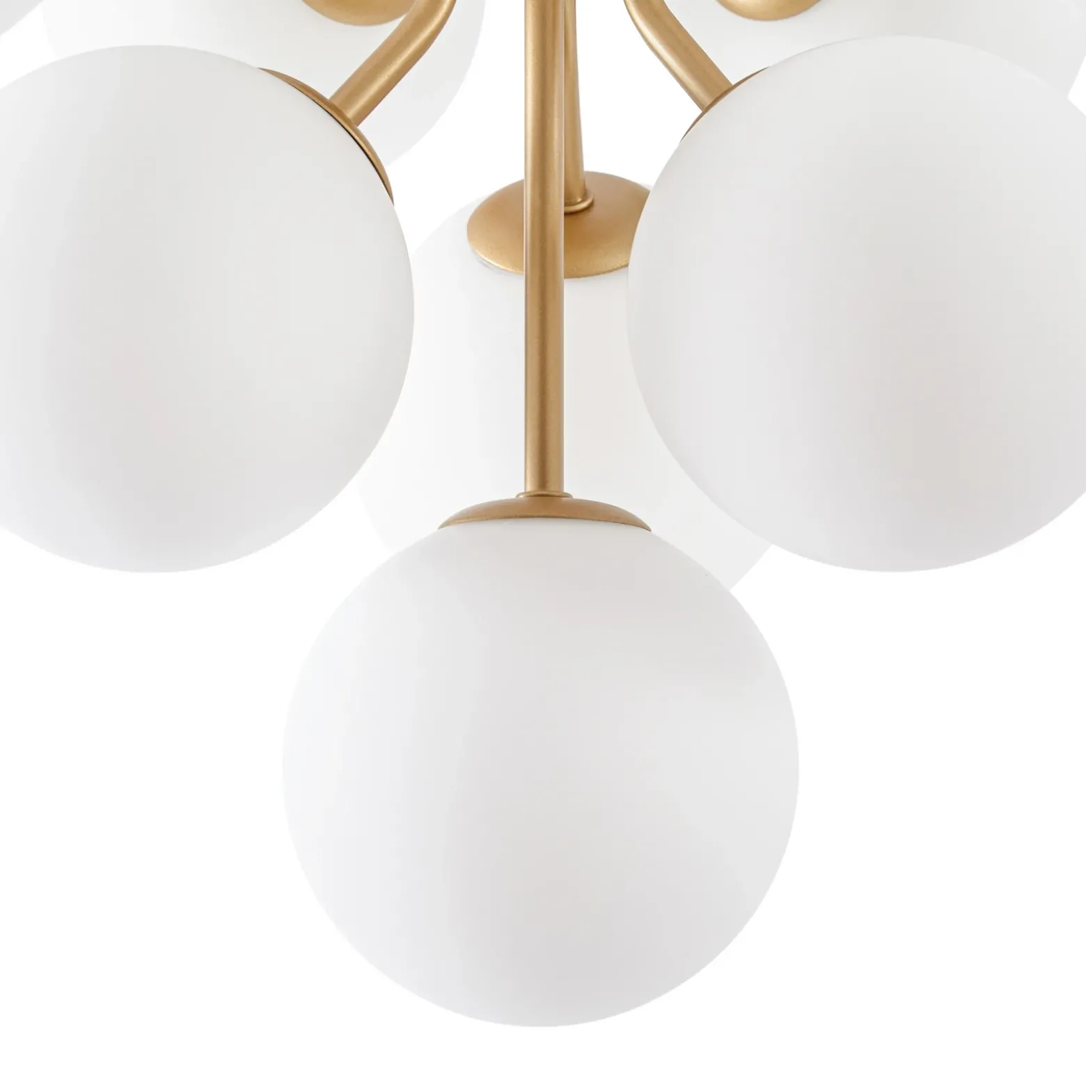Lámpara colgante Peyton de Lucande, 10 luces, dorado/blanco, cristal