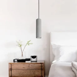 Lámpara colgante Phenix de hormigón, alargada