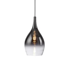 Lámpara colgante Pilua de Paul Neuhaus, gris ahumado, cristal, Ø 20 cm, E27