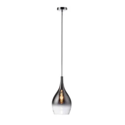Lámpara colgante Pilua de Paul Neuhaus, gris ahumado, cristal, Ø 20 cm, E27