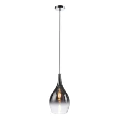 Lámpara colgante Pilua de Paul Neuhaus, gris ahumado, cristal, Ø 20 cm, E27