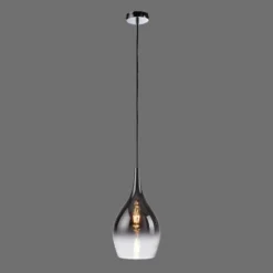 Lámpara colgante Pilua de Paul Neuhaus, gris ahumado, cristal, Ø 20 cm, E27