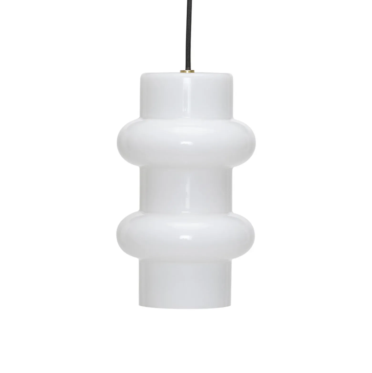 Lámpara colgante Pilule Double, blanco brillante, Ø 15 cm, cristal