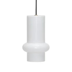 Lámpara colgante Pilule Down, blanco brillante, Ø 15 cm, cristal
