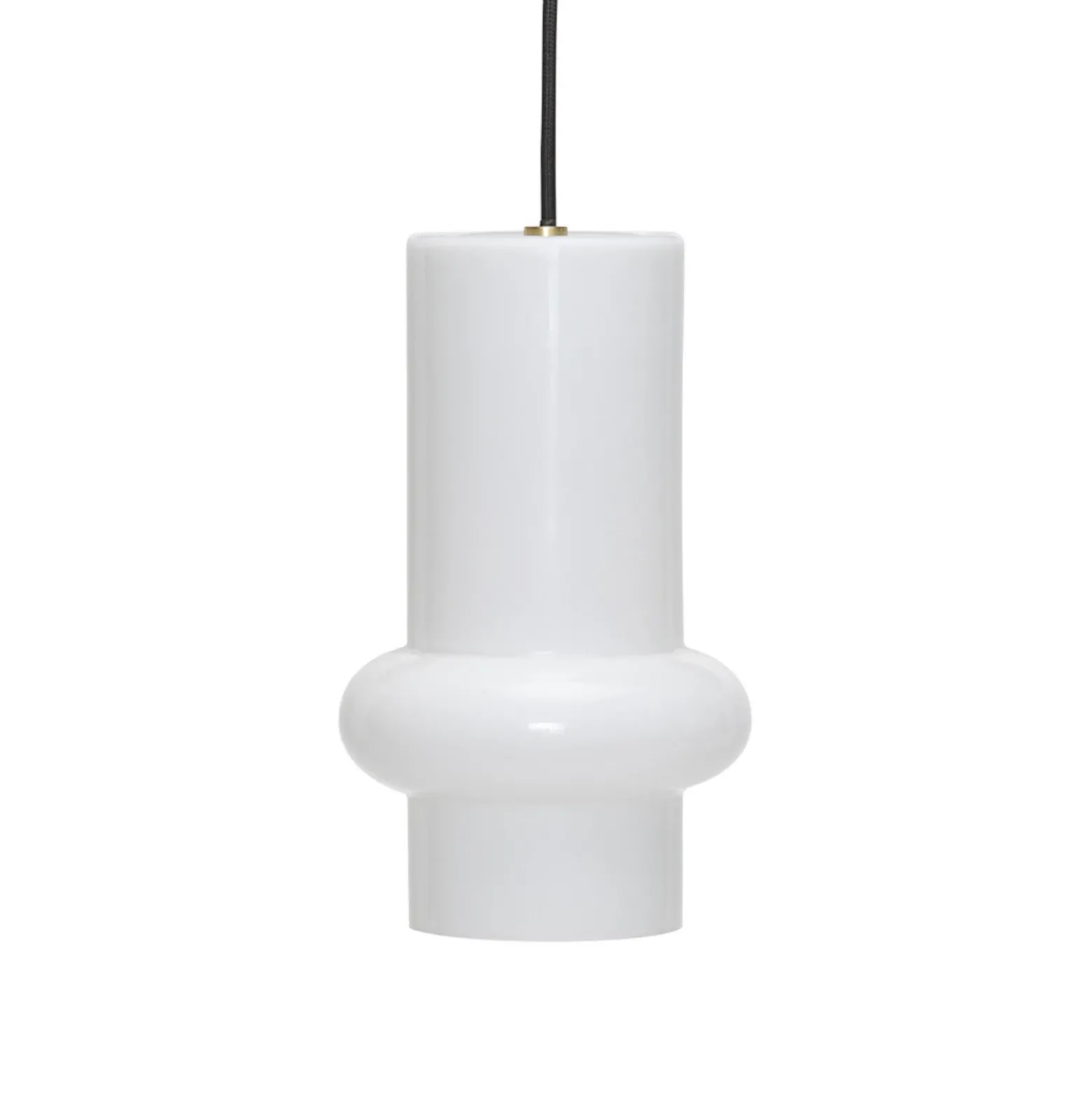 Lámpara colgante Pilule Down, blanco brillante, Ø 15 cm, cristal
