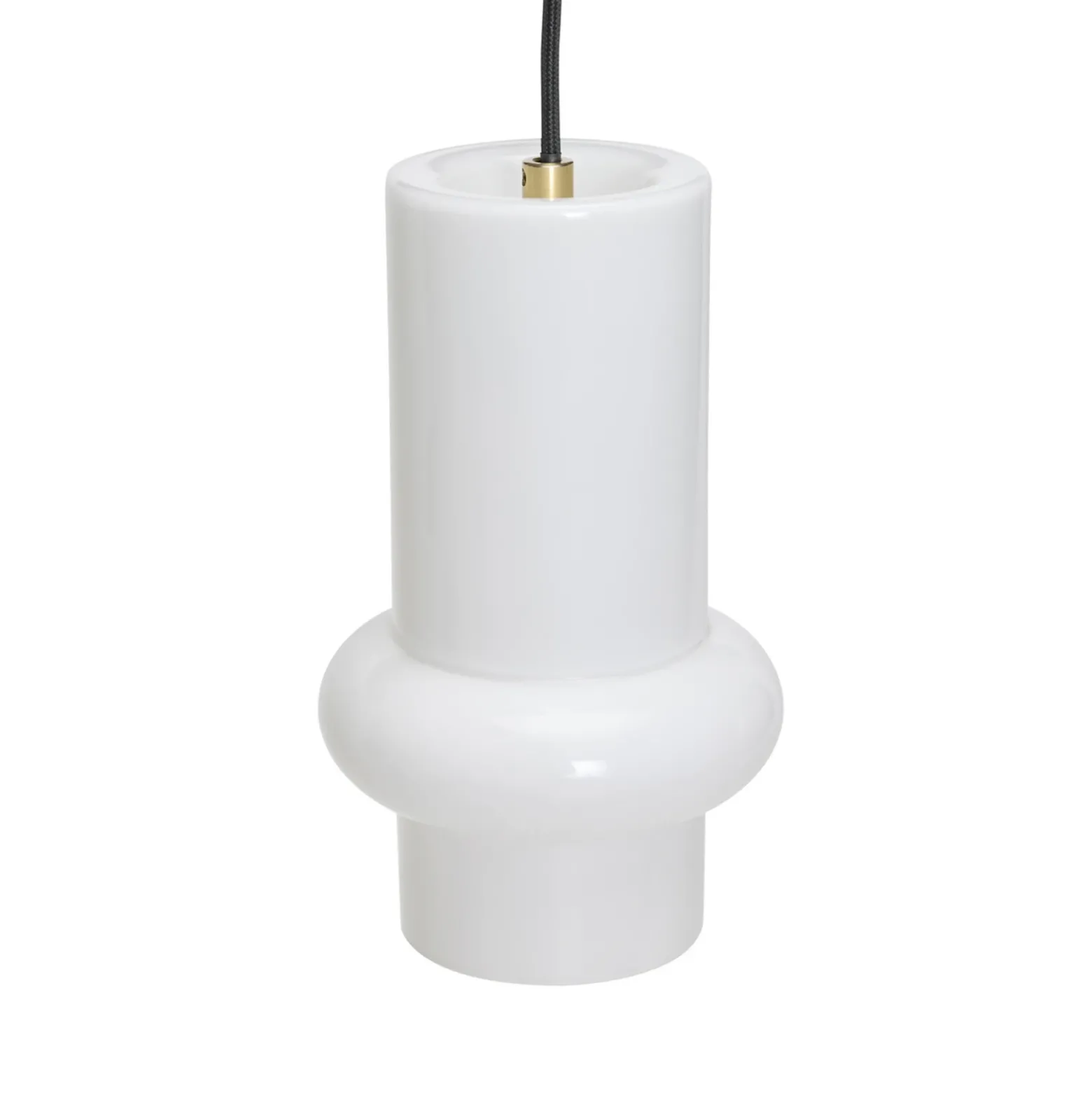 Lámpara colgante Pilule Down, blanco brillante, Ø 15 cm, cristal