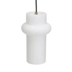 Lámpara colgante Pilule Up, blanco mate, Ø 15 cm, cristal