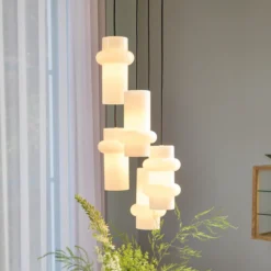Lámpara colgante Pilule Up, blanco brillante, Ø 15 cm, cristal