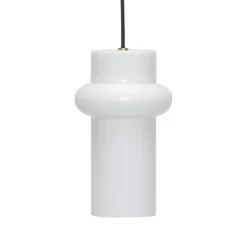 Lámpara colgante Pilule Up, blanco brillante, Ø 15 cm, cristal