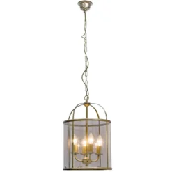 Lámpara colgante Pimpernel, Ø 32 cm, bronce, cristal transparente