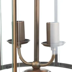 Lámpara colgante Pimpernel, Ø 23 cm, bronce, cristal transparente