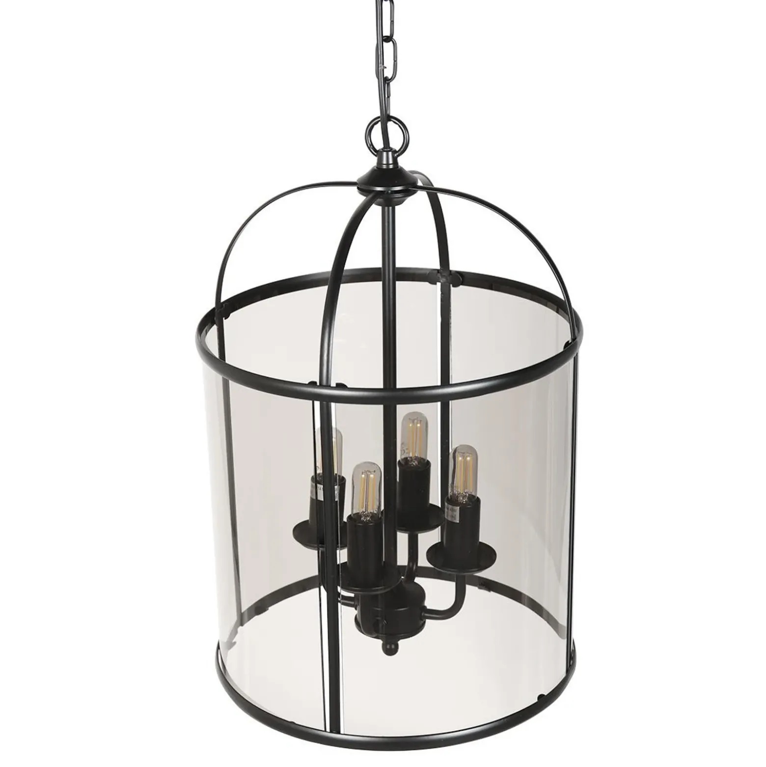 Lámpara colgante Pimpernel, Ø 32 cm, negro, cristal gris humo