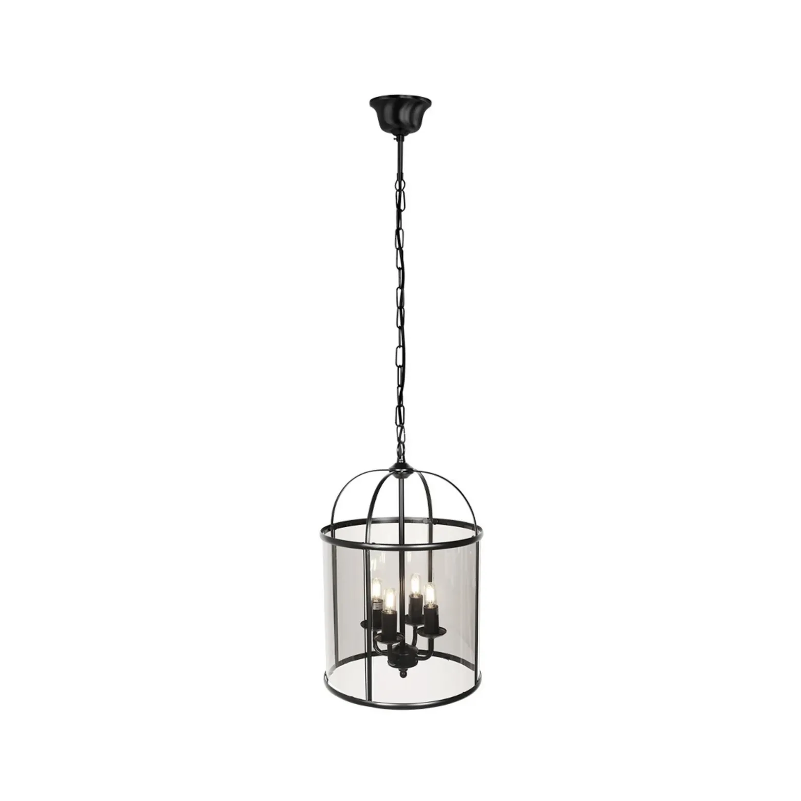 Lámpara colgante Pimpernel, Ø 32 cm, negro, cristal gris humo
