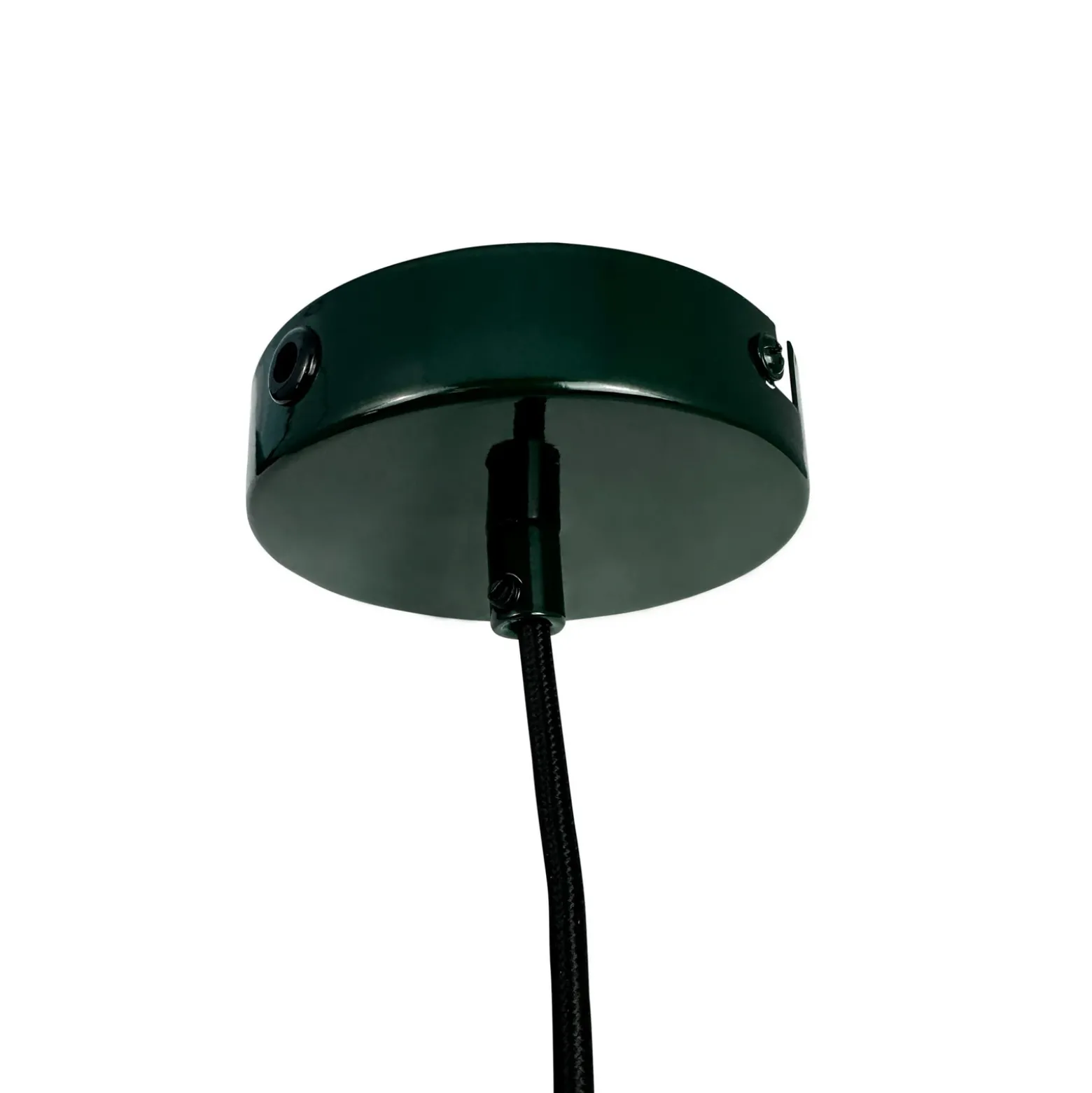 Lámpara colgante Planet de Dyberg Larsen, verde oscuro, Ø 40 cm, metal
