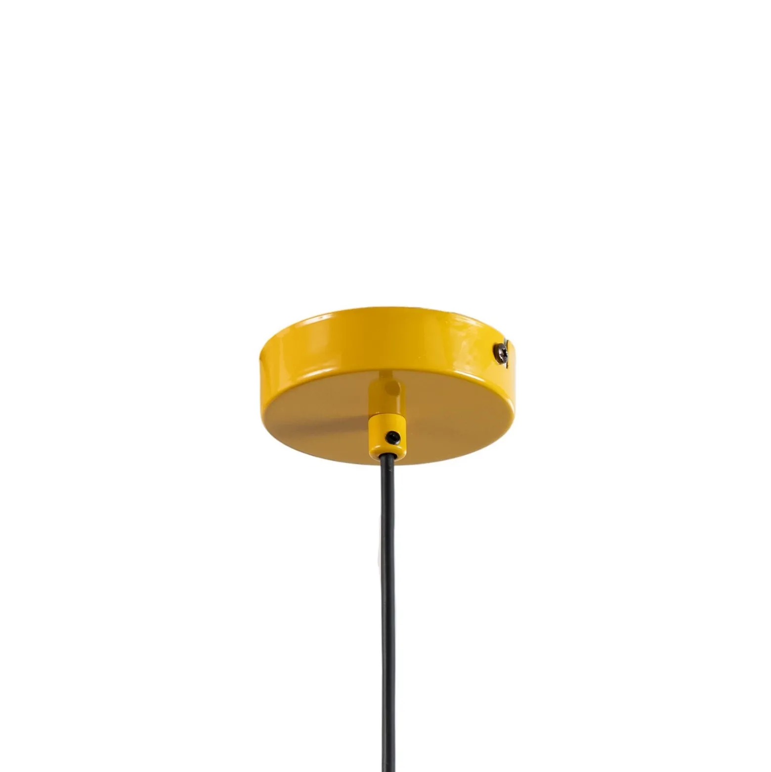 Lámpara colgante Plato, amarillo mostaza, metal, Ø 38 cm, E27