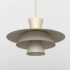 Lámpara colgante Plato, beige, metal, Ø 38 cm, E27