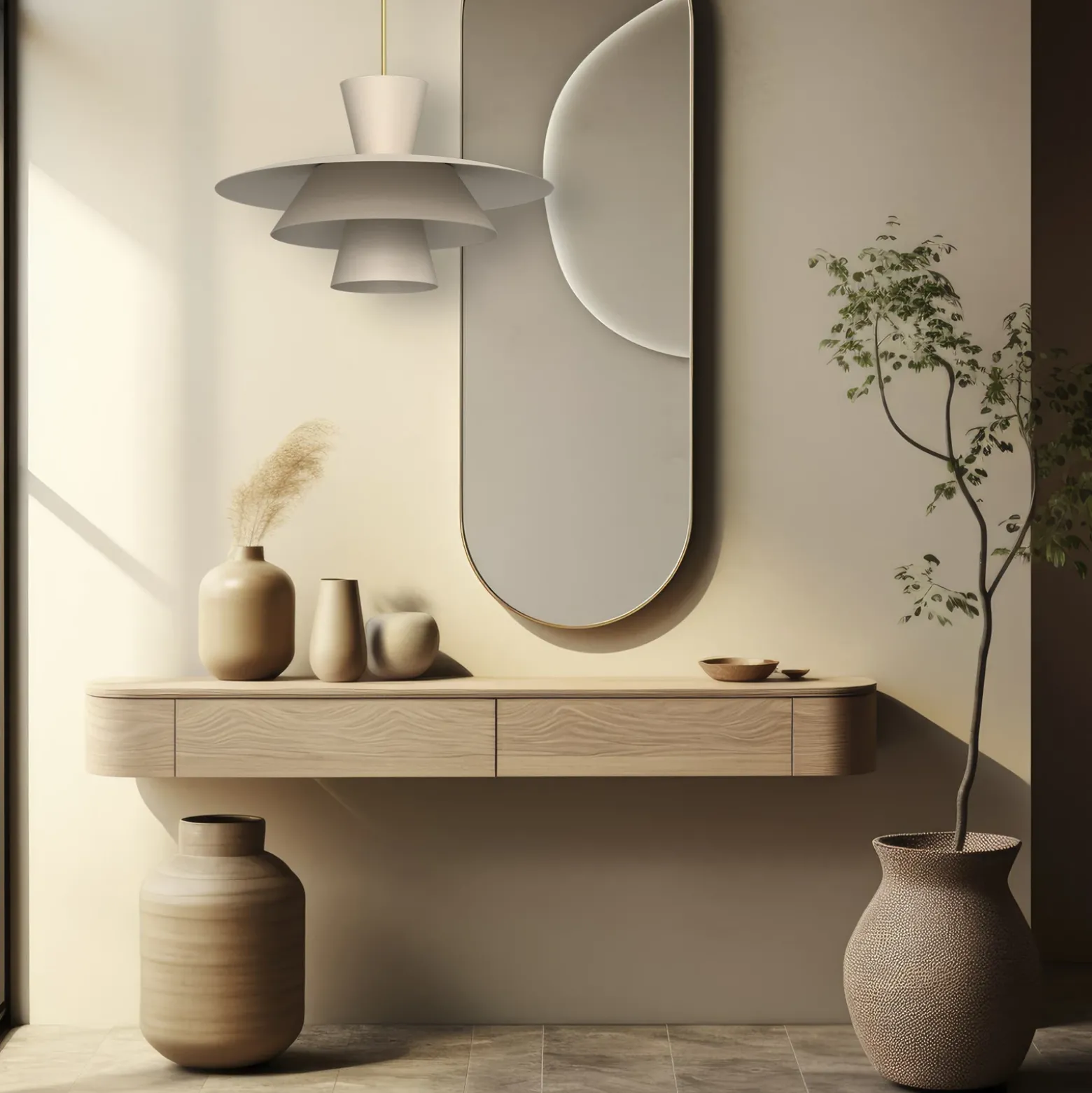 Lámpara colgante Plato, beige, metal, Ø 38 cm, E27