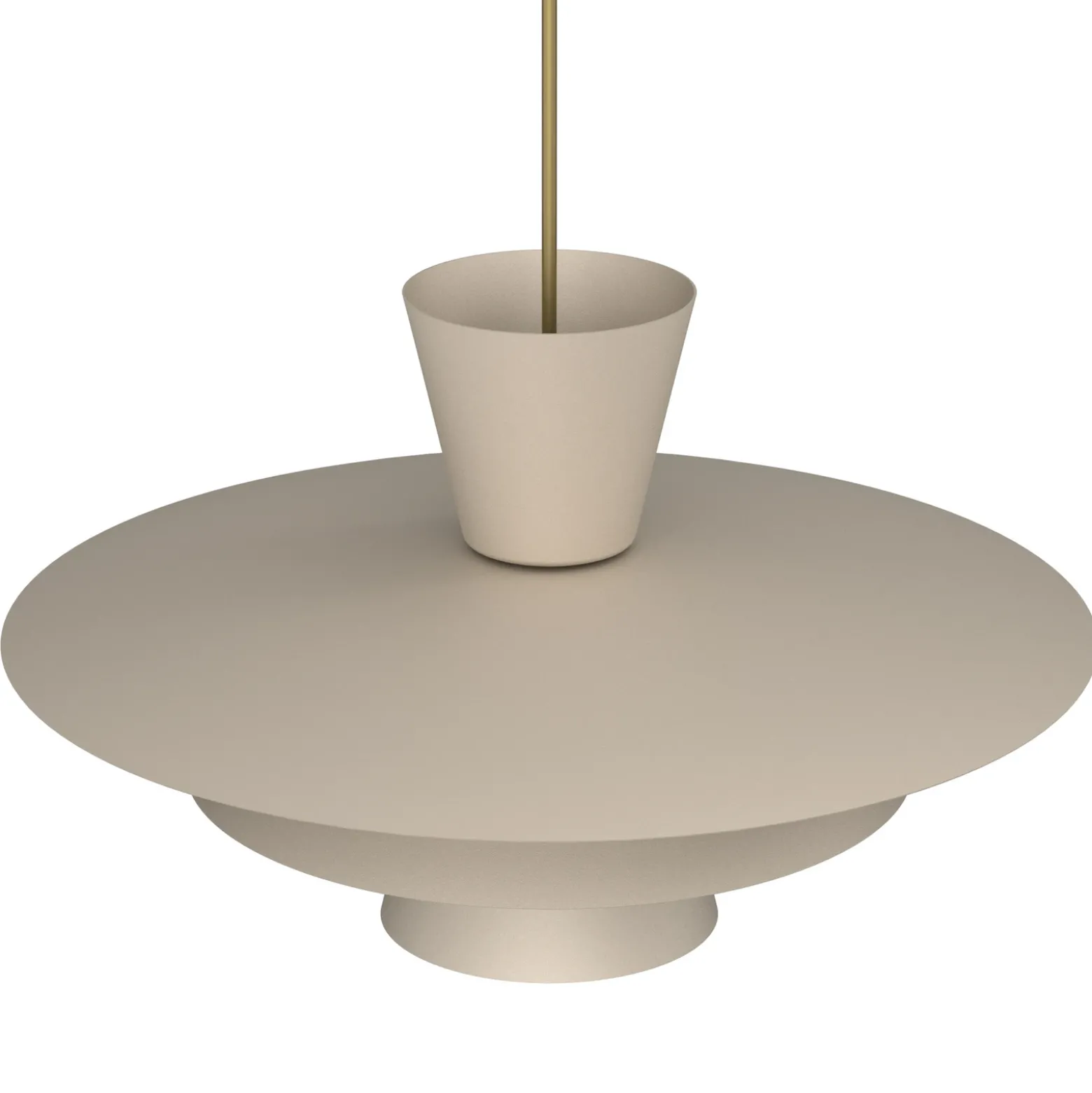 Lámpara colgante Plato, beige, metal, Ø 38 cm, E27
