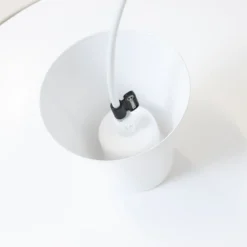 Lámpara colgante Plato, blanca, metal, Ø 38 cm, E27