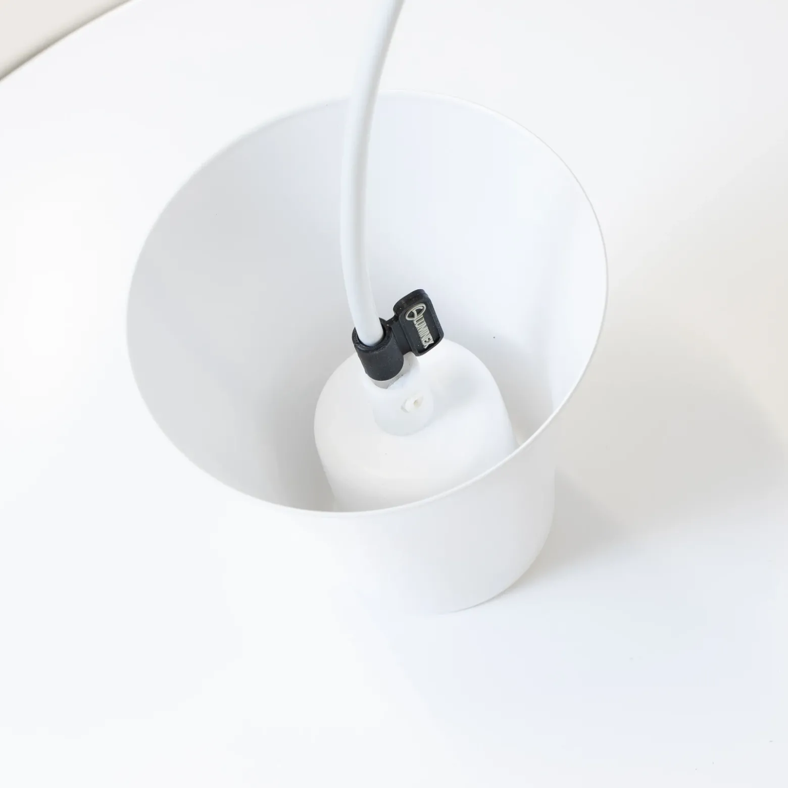 Lámpara colgante Plato, blanca, metal, Ø 38 cm, E27