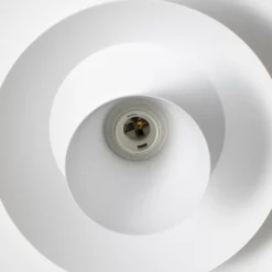 Lámpara colgante Plato, blanca, metal, Ø 38 cm, E27