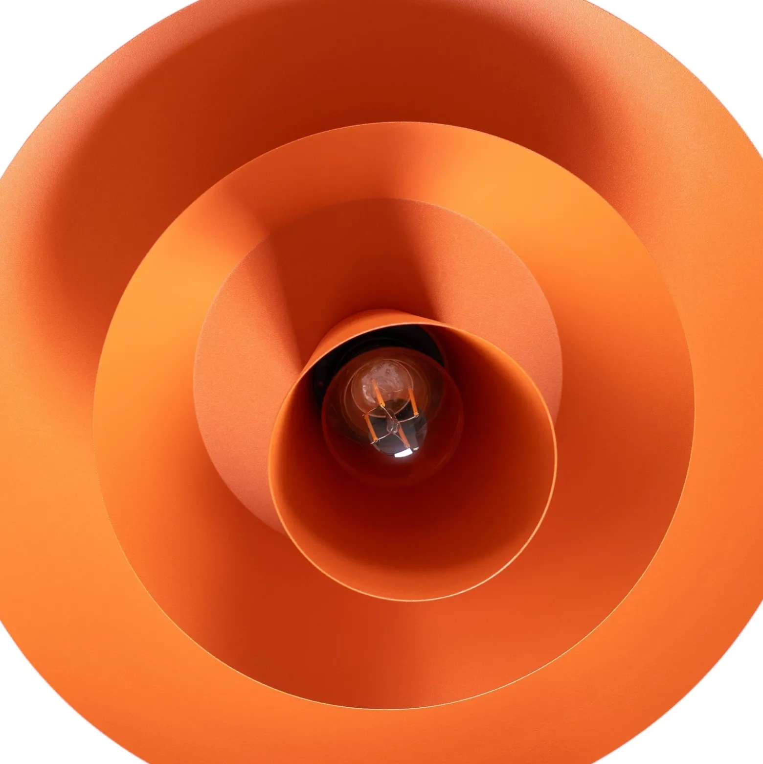 Lámpara colgante Plato, naranja, metal, Ø 38 cm, E27