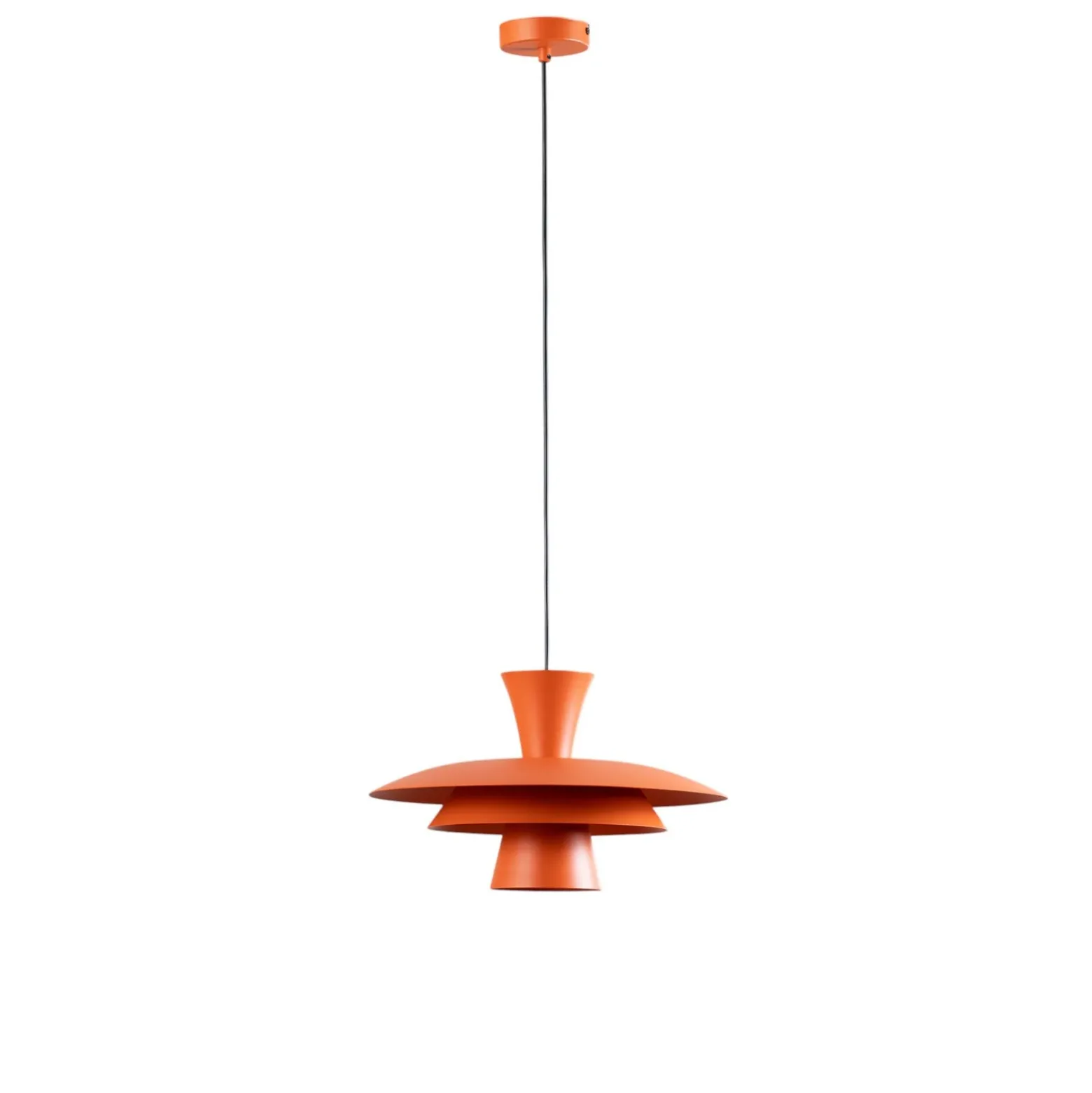Lámpara colgante Plato, naranja, metal, Ø 38 cm, E27