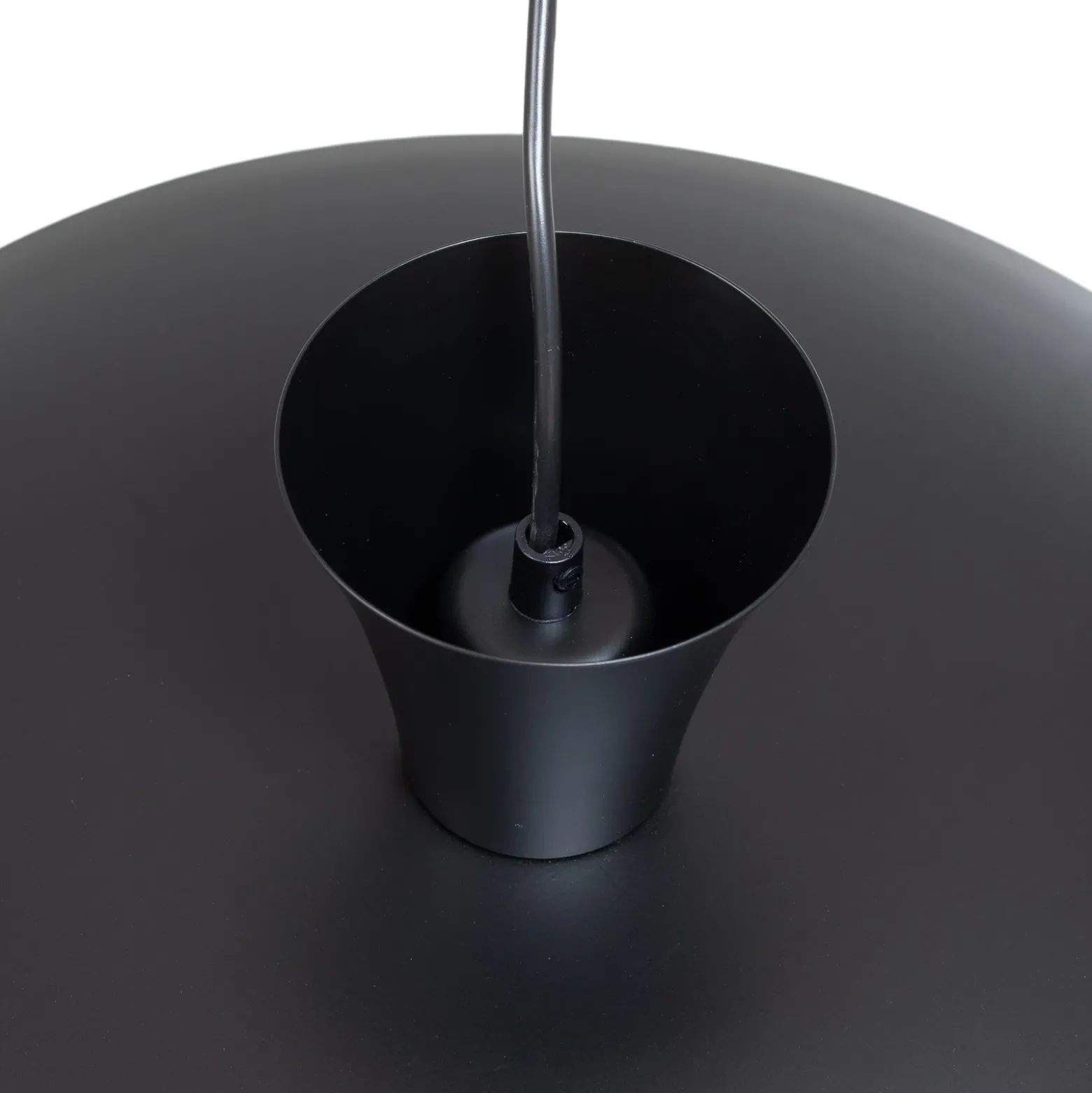 Lámpara colgante Plato, negro, metal, Ø 38 cm, E27