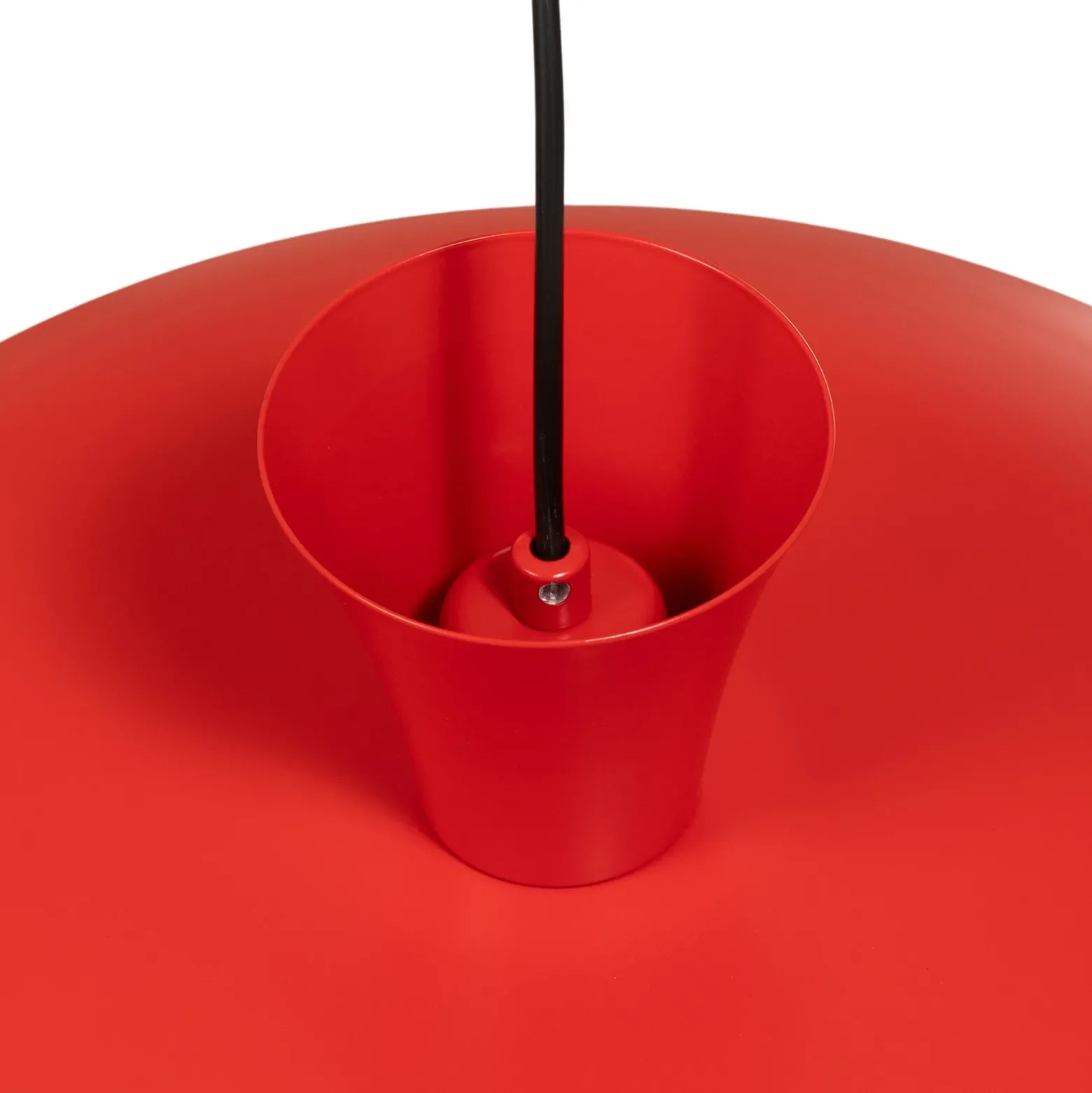 Lámpara colgante Plato, roja, metal, Ø 38 cm, E27