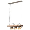 Lámpara colgante Plow, 3 luces negro/madera oscuro