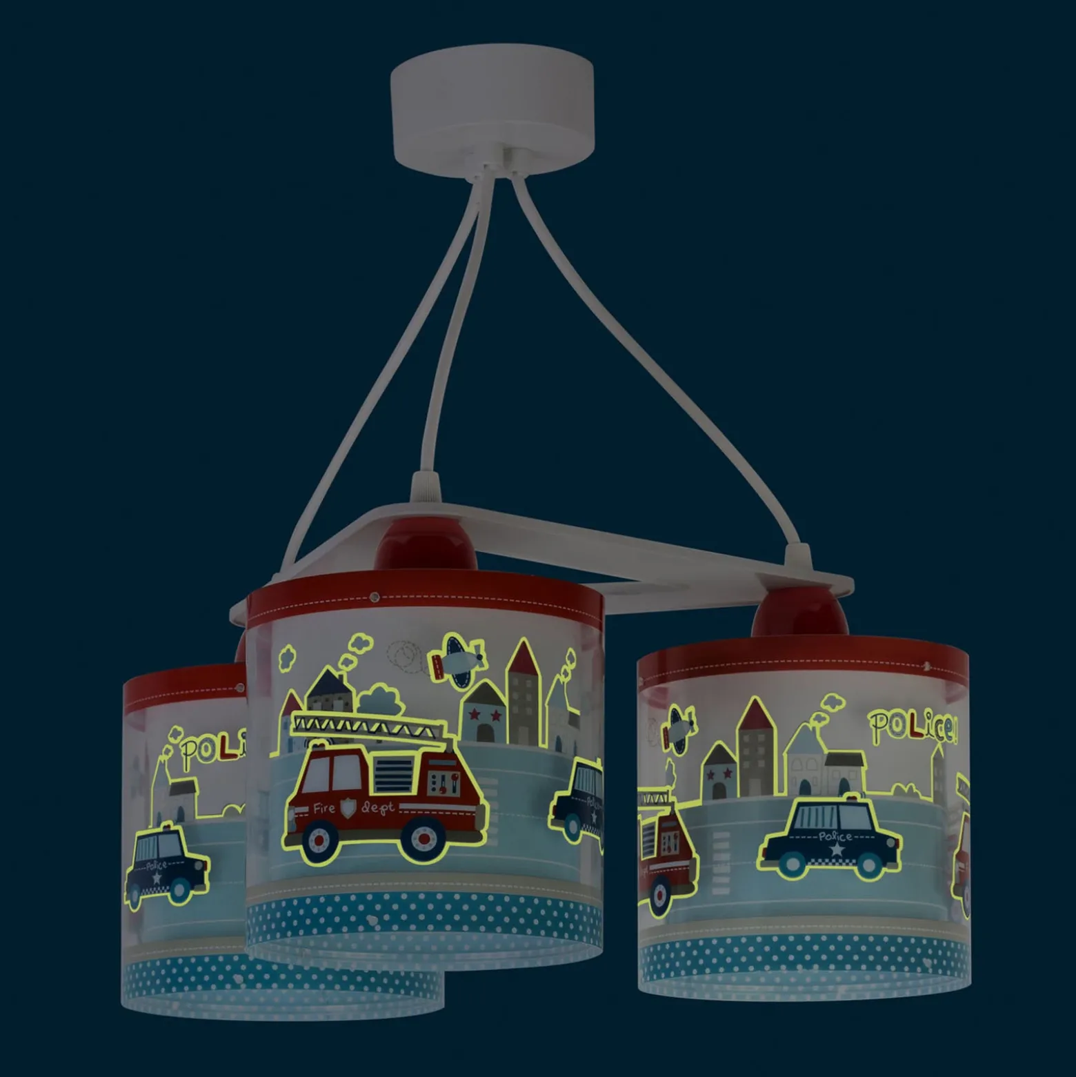 Lámpara colgante Police para niños, versión de 3 luces