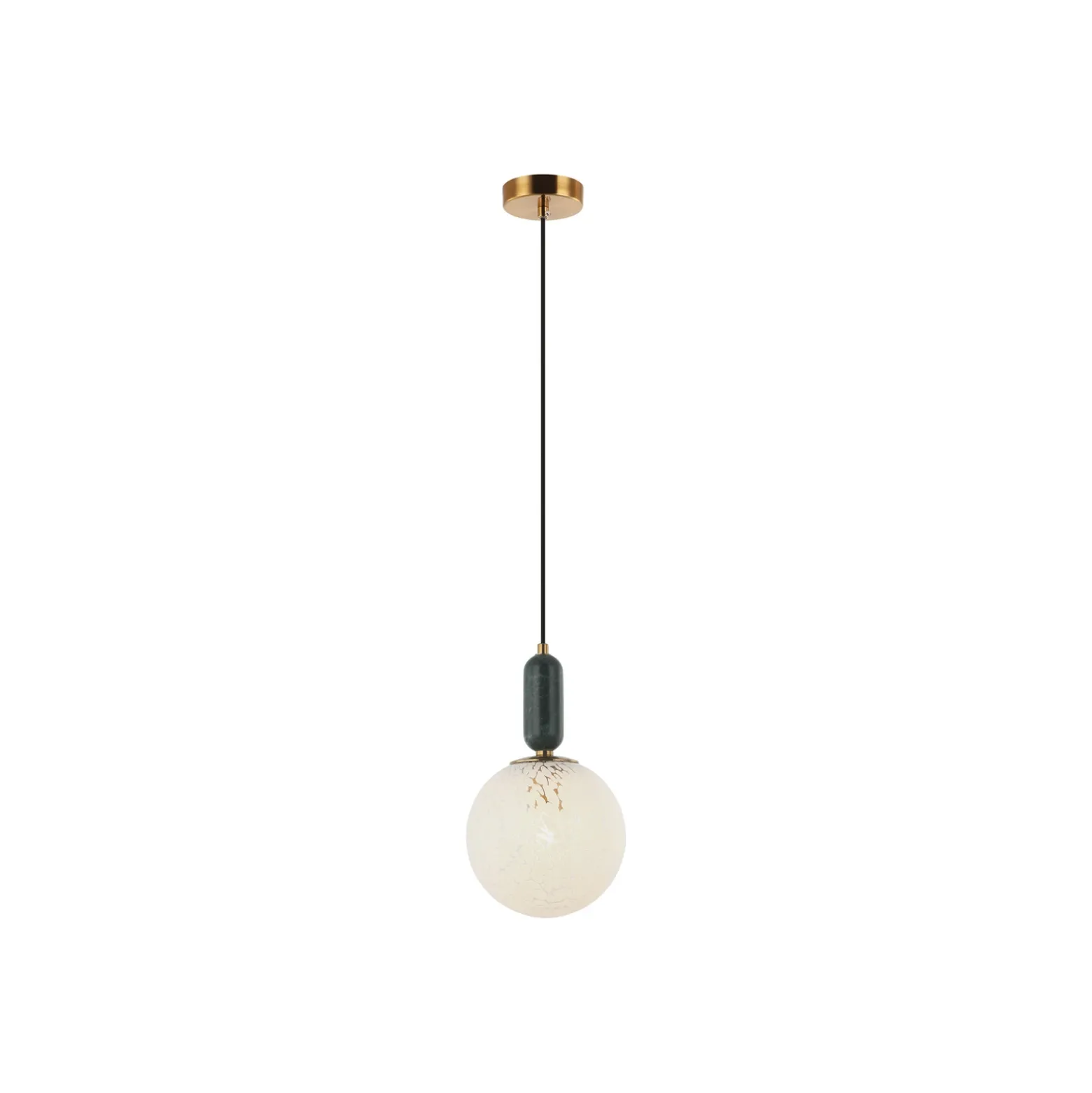 Lámpara colgante Polly con pantalla de cristal y mármol Ø20cm