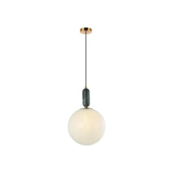 Lámpara colgante Polly con pantalla de cristal y mármol Ø25cm