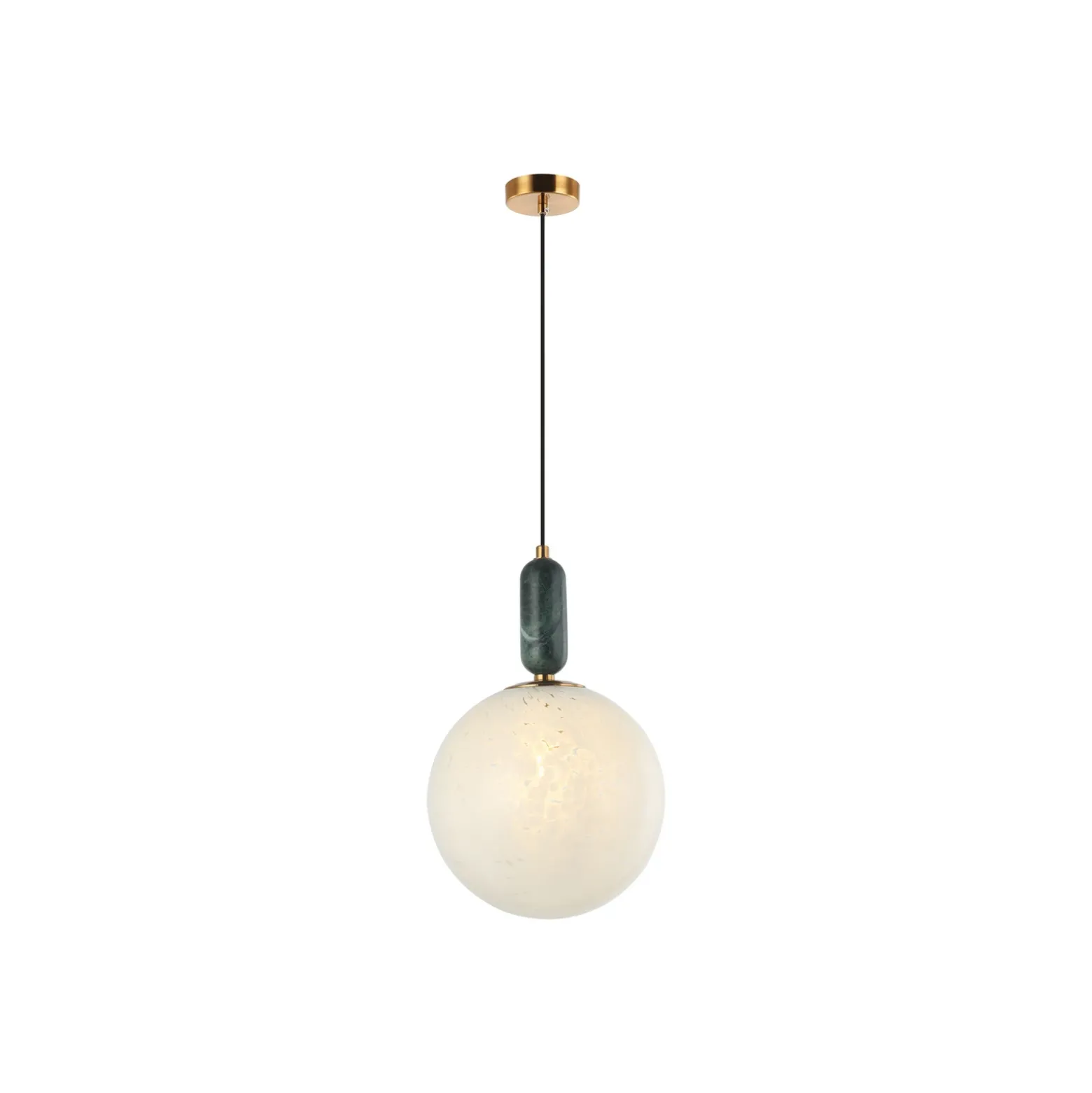 Lámpara colgante Polly con pantalla de cristal y mármol Ø25cm