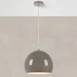 Lámpara colgante Pop, Ø 28 cm, greige, metal