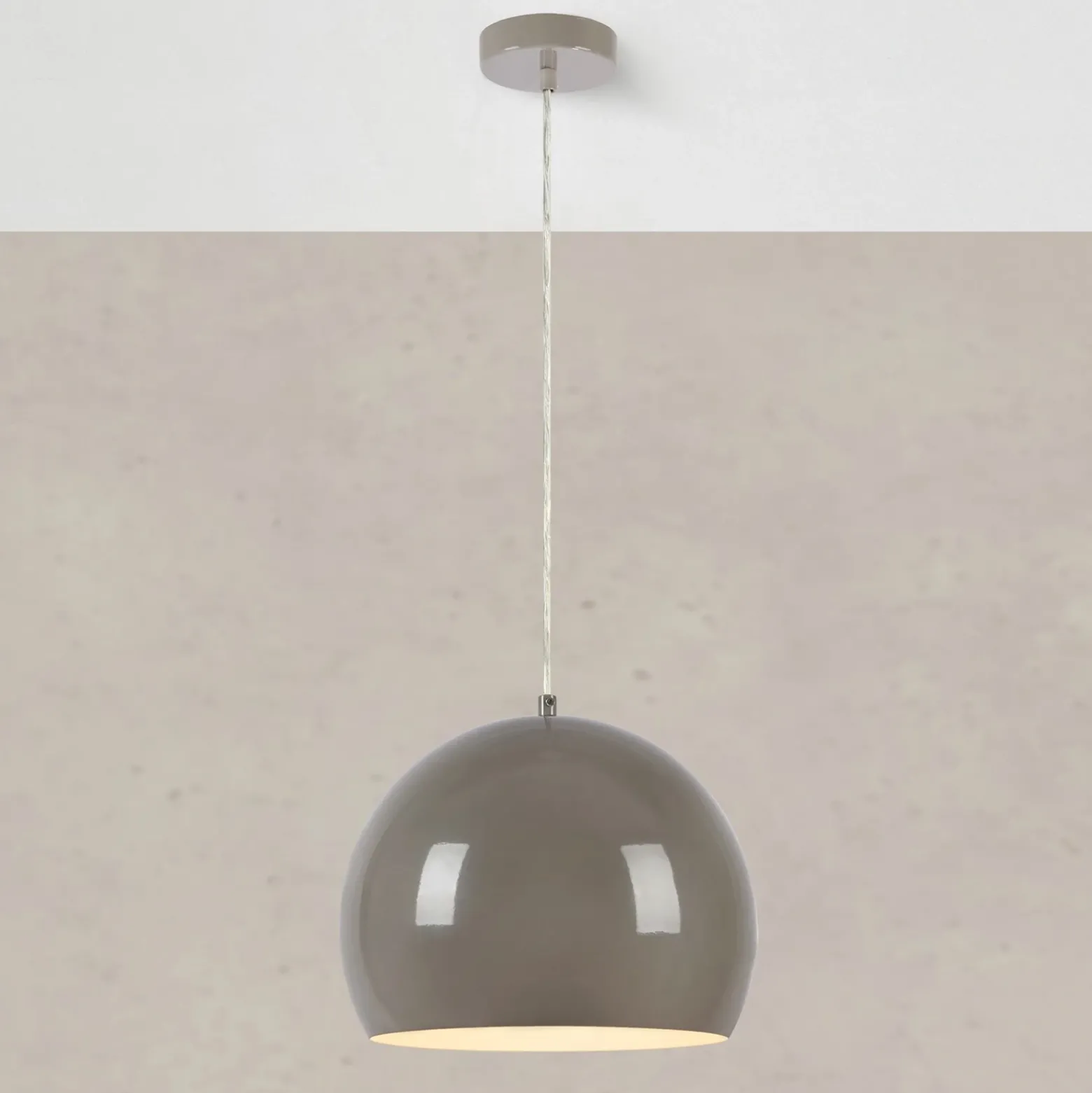 Lámpara colgante Pop, Ø 28 cm, greige, metal