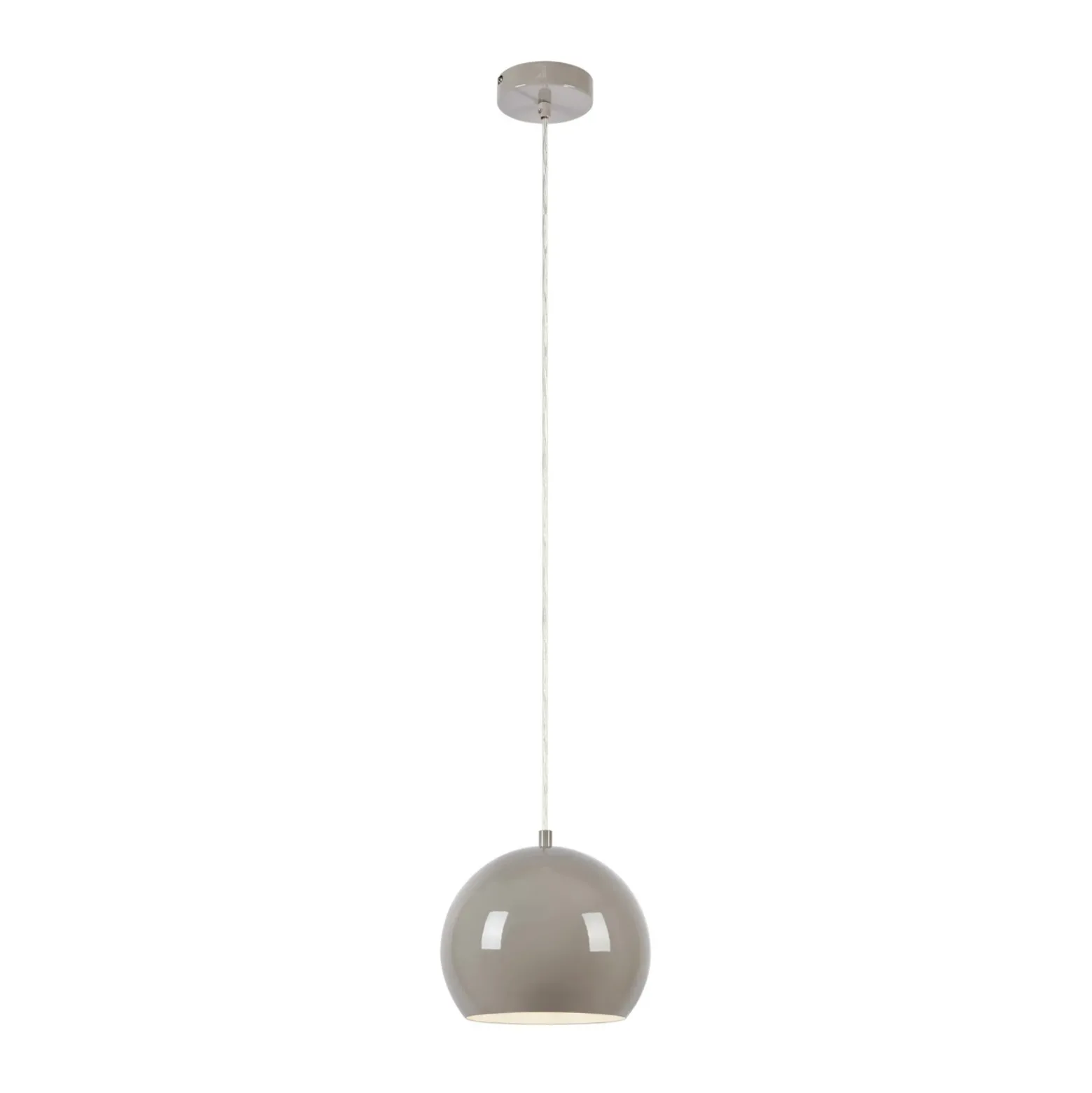 Lámpara colgante Pop, Ø 20 cm, greige, metal