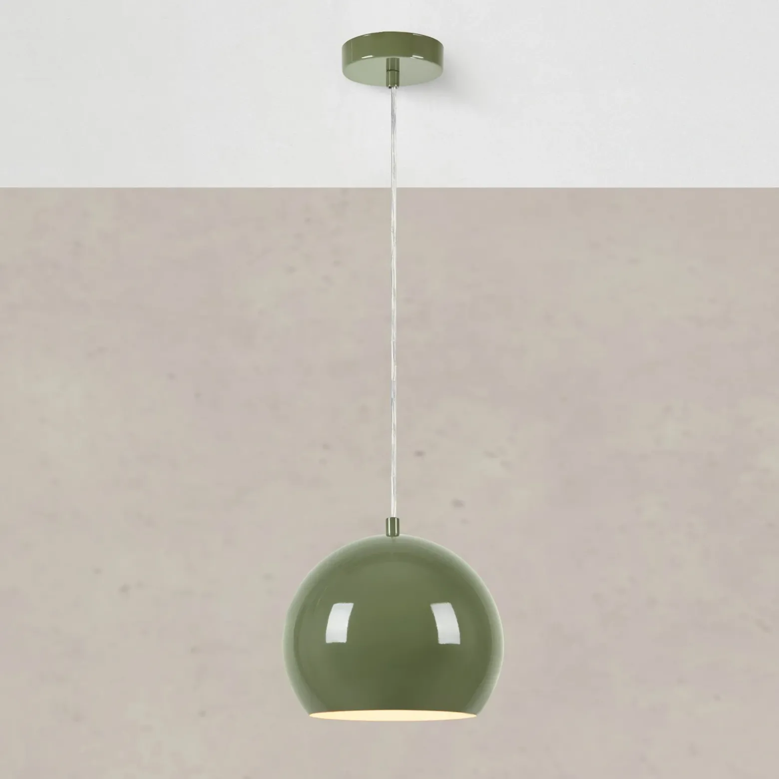 Lámpara colgante Pop, Ø 20 cm, verde, metal