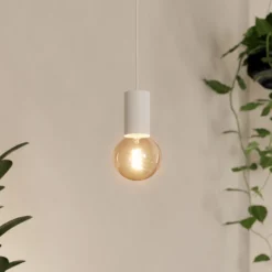 Lámpara colgante Pozueta 1, 1 luz, blanco