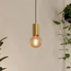Lámpara colgante Pozueta 1, 1 luz, latón