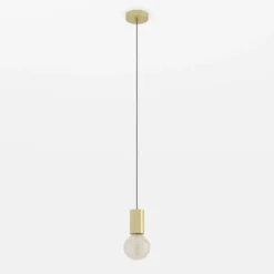Lámpara colgante Pozueta 1, 1 luz, latón