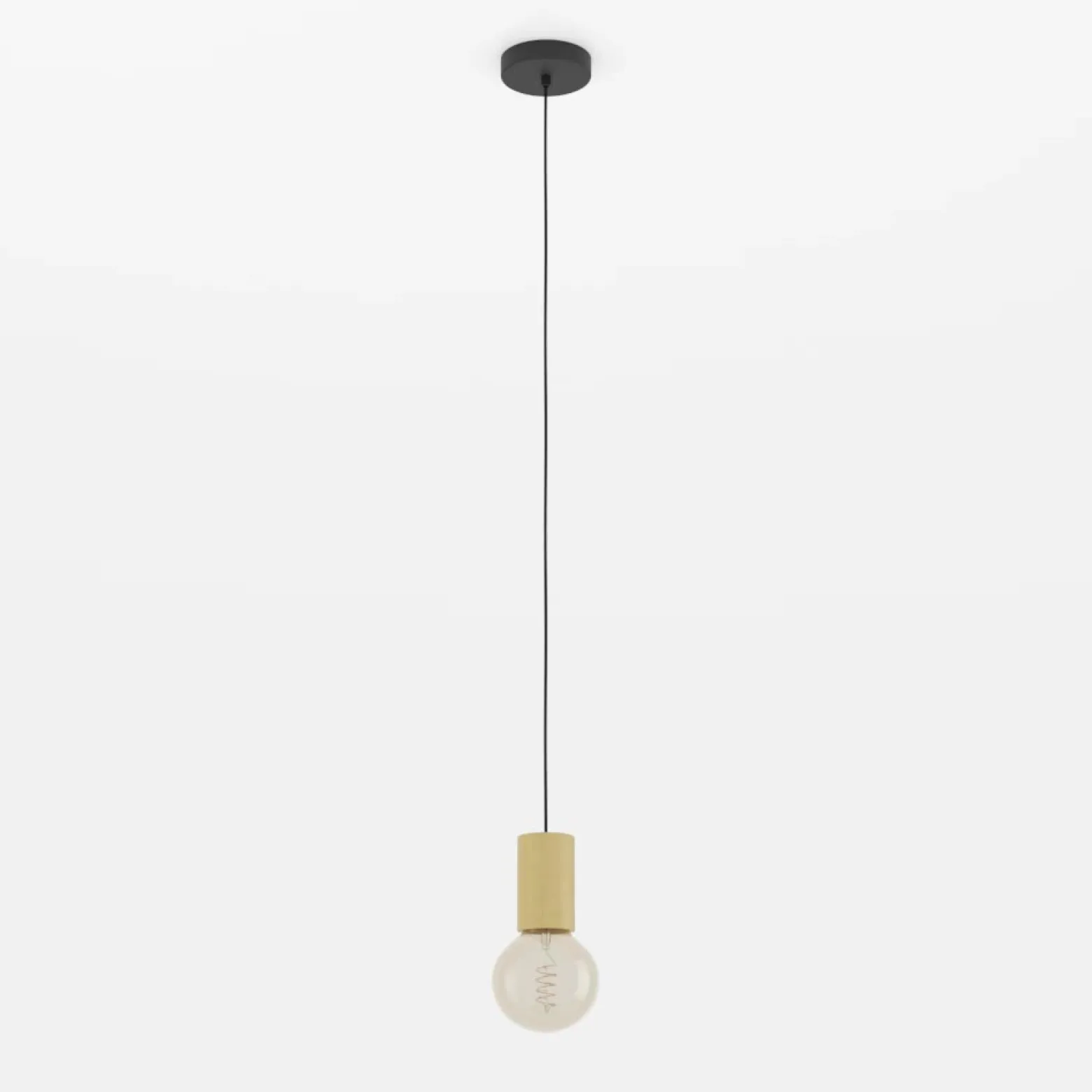 Lámpara colgante Pozueta 1, 1 luz, negro/marrón