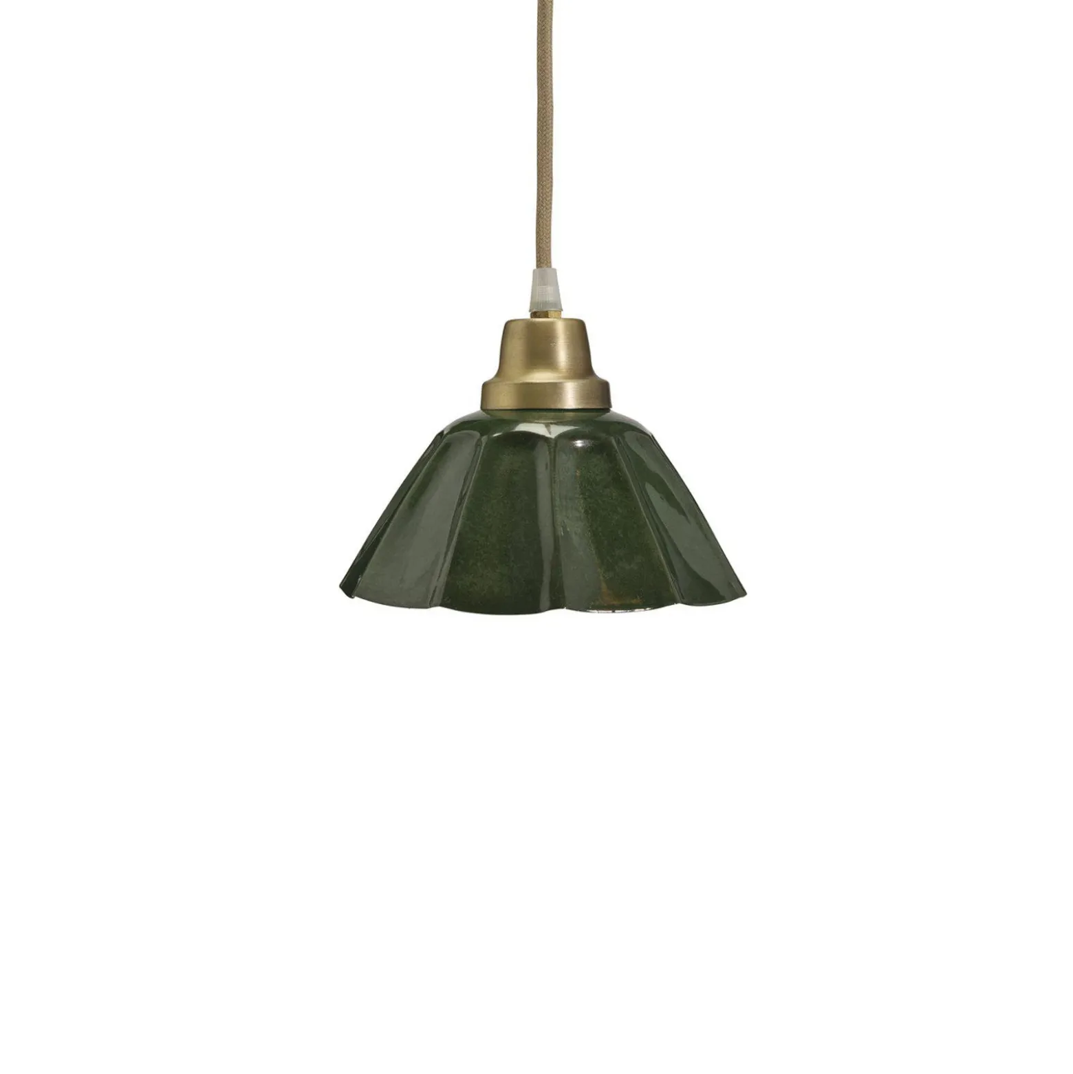 Lámpara colgante PR Home Ester, verde, Ø 17 cm, hierro, enchufe