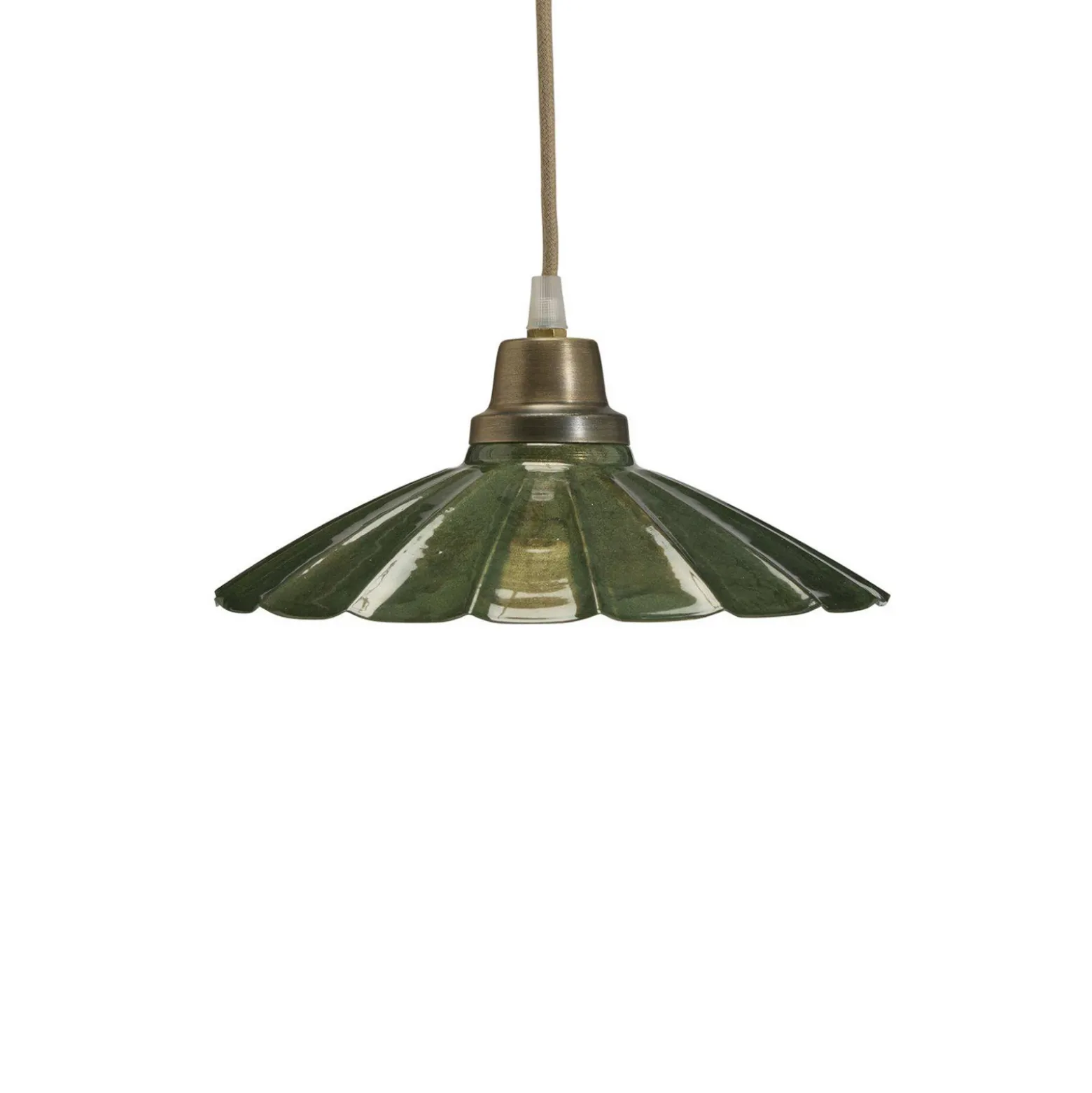 Lámpara colgante PR Home Ester, verde, Ø 24 cm, hierro, enchufe