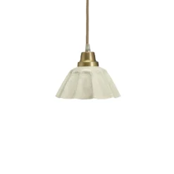 Lámpara colgante PR Home Ester, blanco roto, Ø 17 cm, con enchufe
