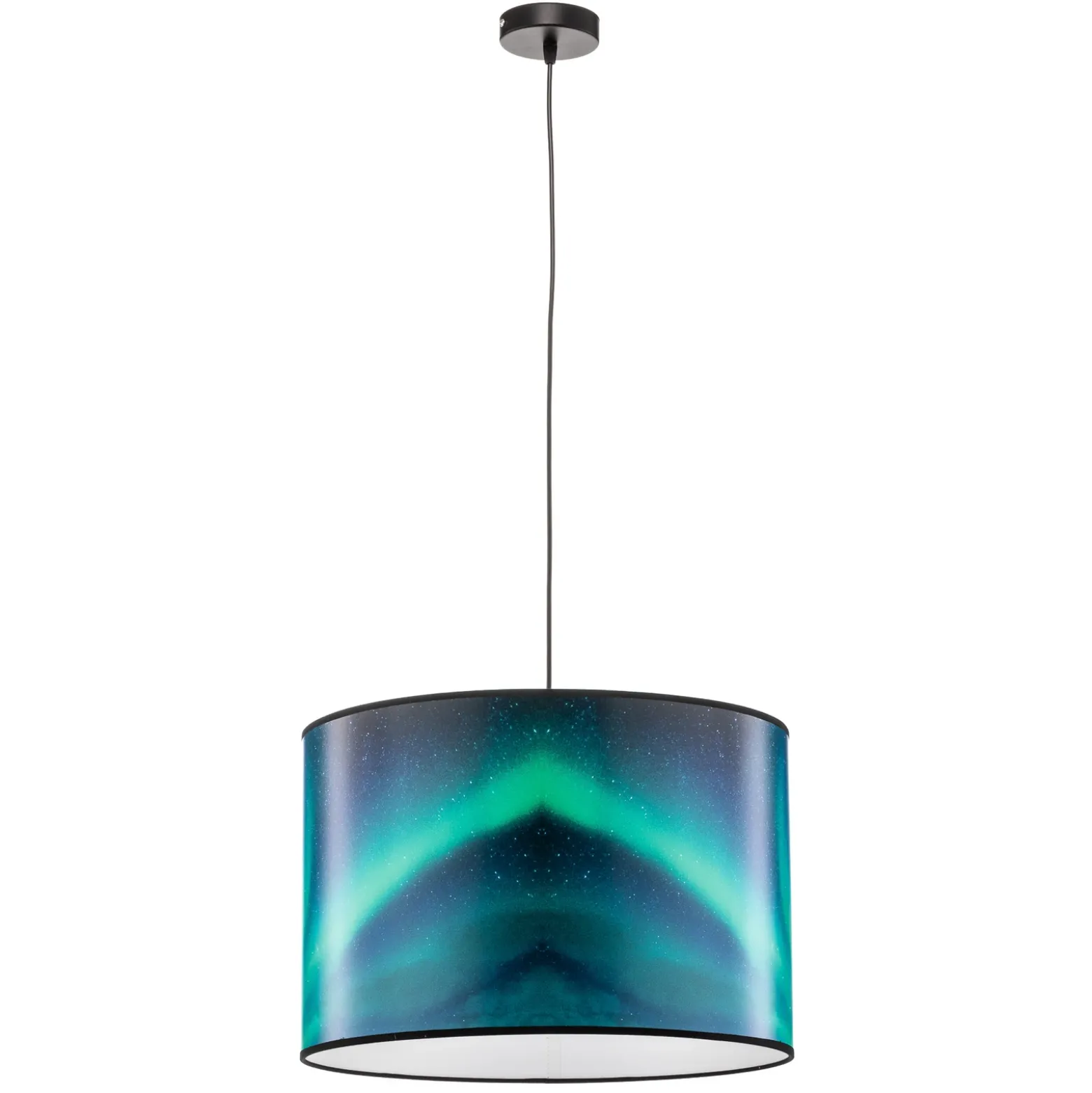 Lámpara colgante Print L Cielo con aurora boreal turquesa