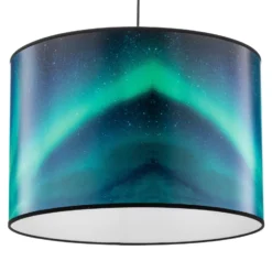 Lámpara colgante Print L Cielo con aurora boreal turquesa