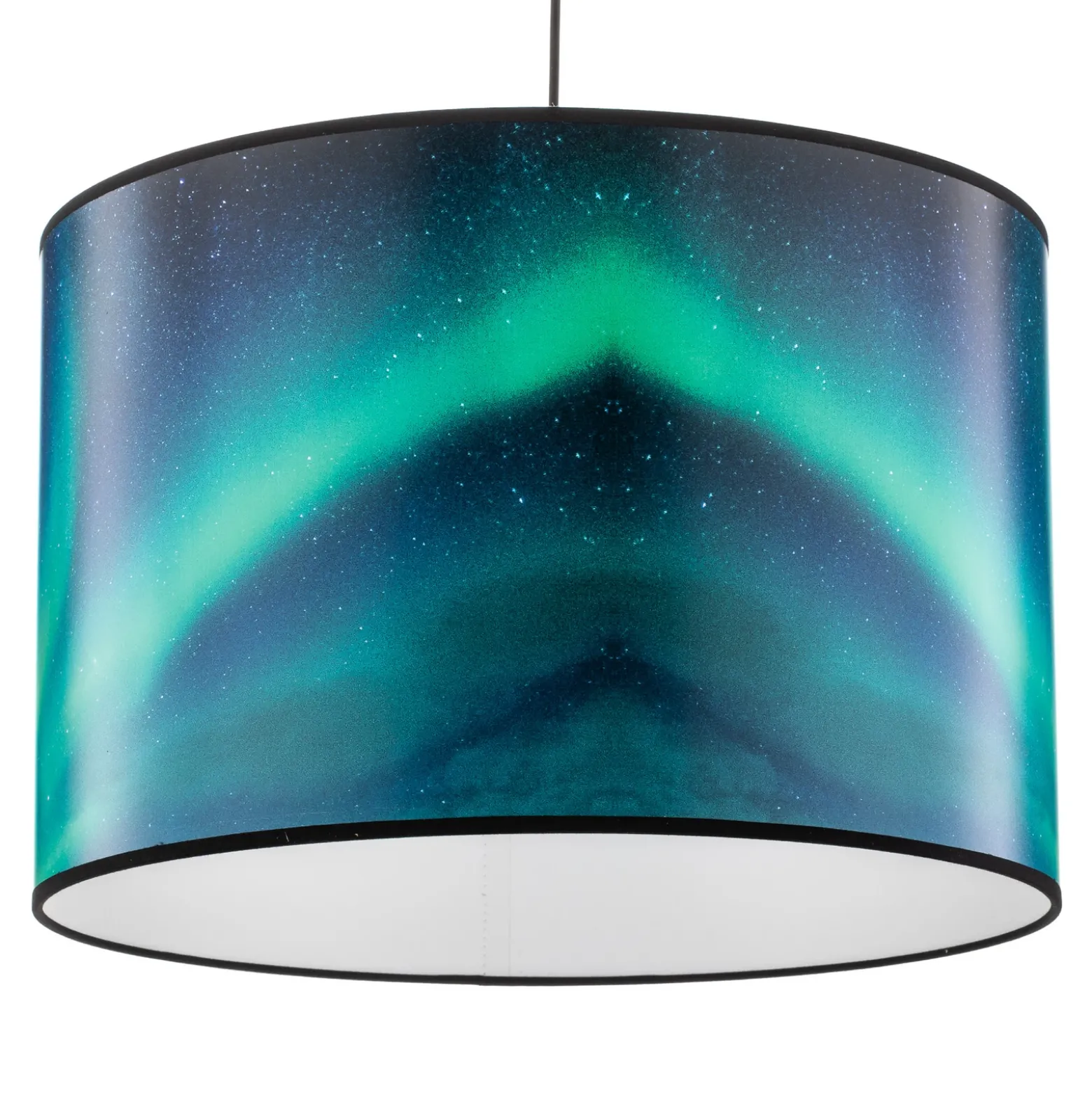 Lámpara colgante Print L Cielo con aurora boreal turquesa